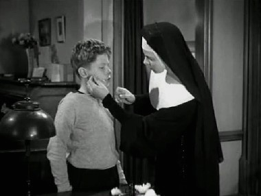 Sister Benedict attends to a battered Eddie